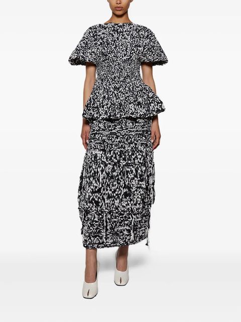 KHAITE Inna drawstring tiered skirt - Blue - zdjęcie produktu nr 2