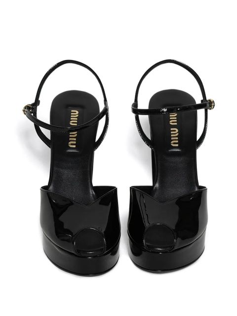 Miu Miu 135mm platform peep-toe sandals - Black