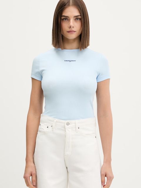 Tommy Jeans T-shirt damski bawełniany z elastanem - zdjęcie produktu nr 1