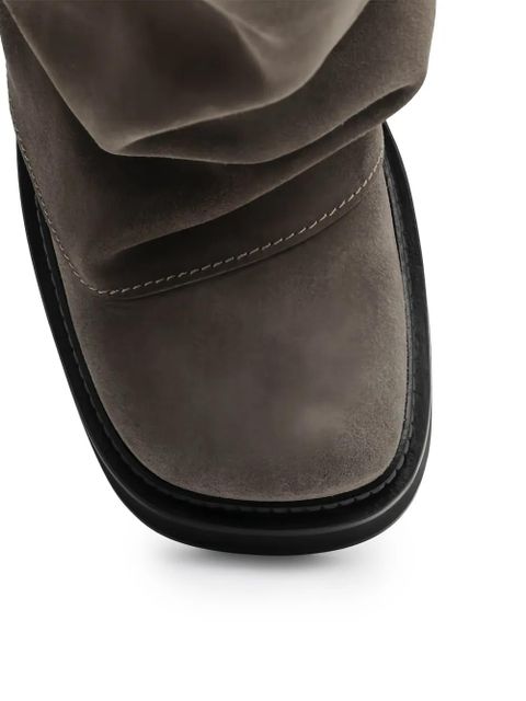 The Attico Robin suede combat boots - Grey