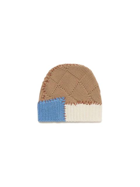 Marni cable-knit colour-block beanie - Neutrals