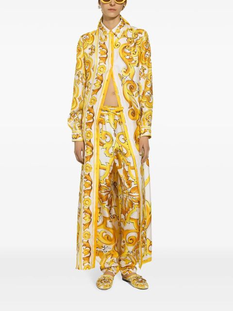 Dolce & Gabbana drawstring-waist silk track pants - Yellow