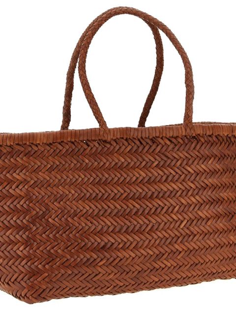 DRAGON DIFFUSION large Bamboo Triple Jump chevron-weave shoulder bag - Brown