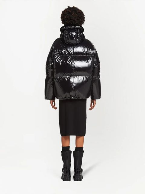 Prada high-shine puffer jacket - Black