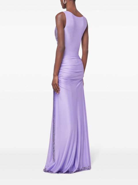 Rabanne chainmail-detailing maxi dress - Purple