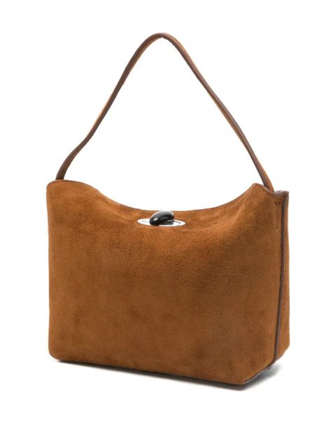 Christopher Esber calf suede top-handle mini bag - Brown
