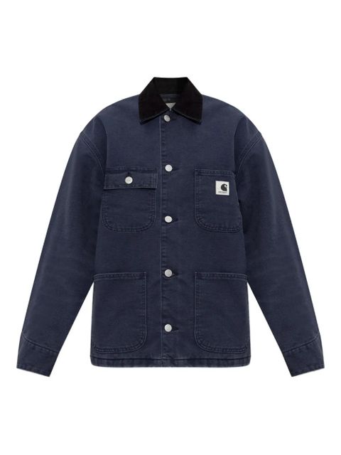 Carhartt WIP corduroy-collar organic-cotton coat - Blue - zdjęcie produktu nr 1