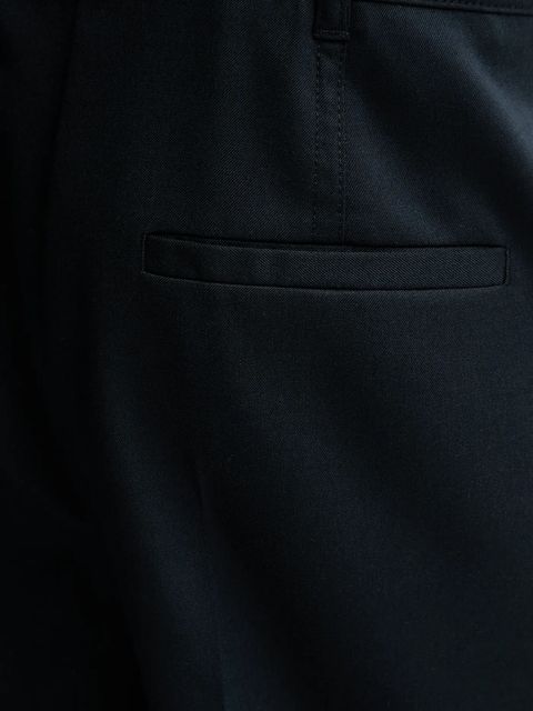 Marc O'Polo spodnie z dodatkiem wełny damskie kolor granatowy proste high waist 600015310005