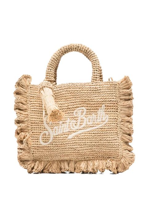 MC2 Saint Barth mini Volant ruffled-trim embroidered tote bag - Neutrals - zdjęcie produktu nr 1
