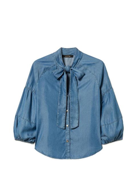 TWINSET balloon-sleeved denim shirt - Blue - zdjęcie produktu nr 1