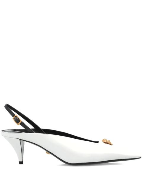 Versace 55mm Medusa leather pumps - White