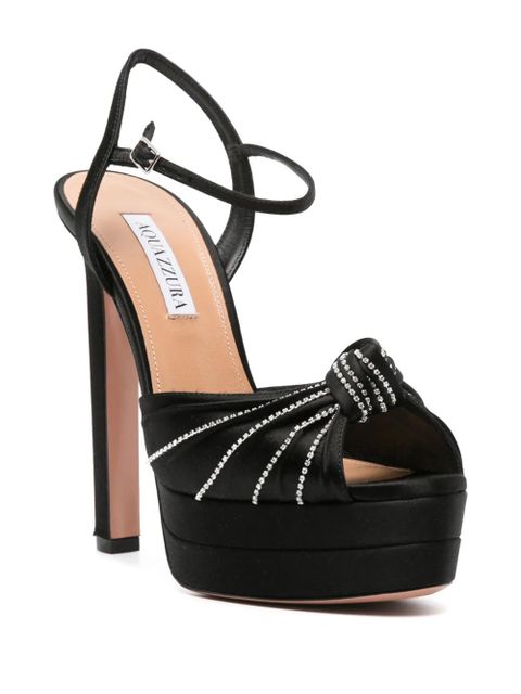 Aquazzura Atelier 140mm crystal-embellished sandals - Black