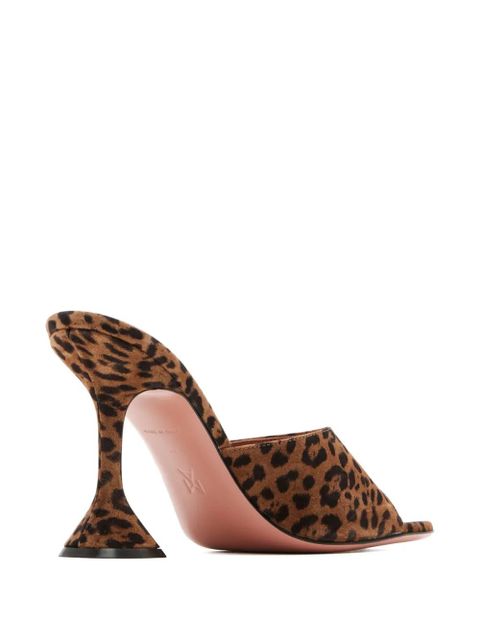 Amina Muaddi 95mm leopard-print heeled sandals - Brown