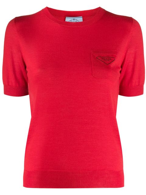 Prada logo print T-shirt - Red - zdjęcie produktu nr 1
