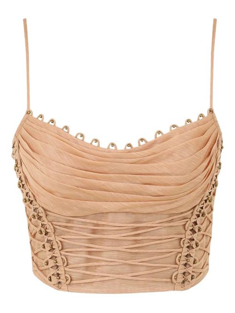 ZIMMERMANN Rebellion beaded crop top - Neutrals - zdjęcie produktu nr 1