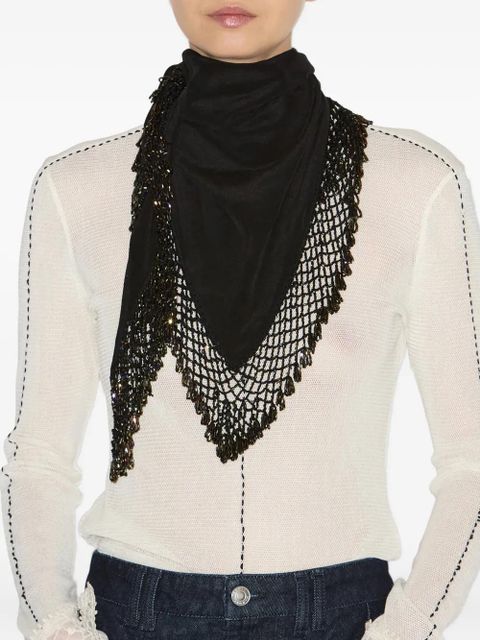 ISABEL MARANT Ezane beaded neckerchief - Black - zdjęcie produktu nr 2