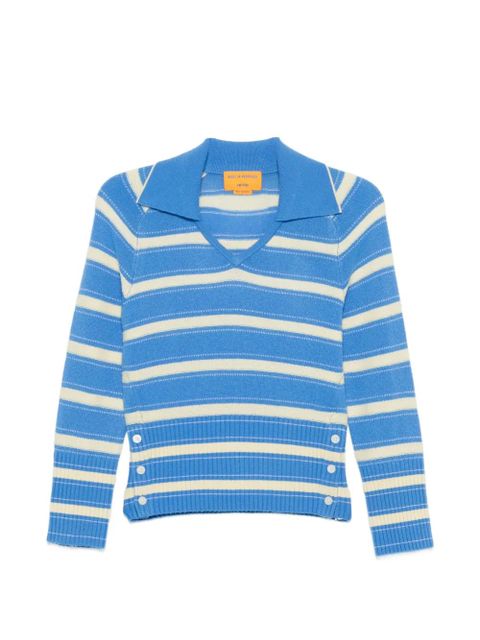 Guest In Residence Port striped button sweater - Blue - zdjęcie produktu nr 1