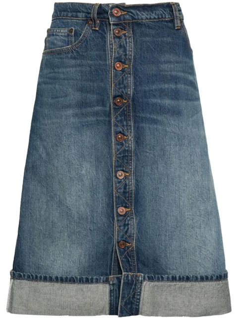 Victoria Beckham mid-rise denim midi skirt - Blue - zdjęcie produktu nr 1