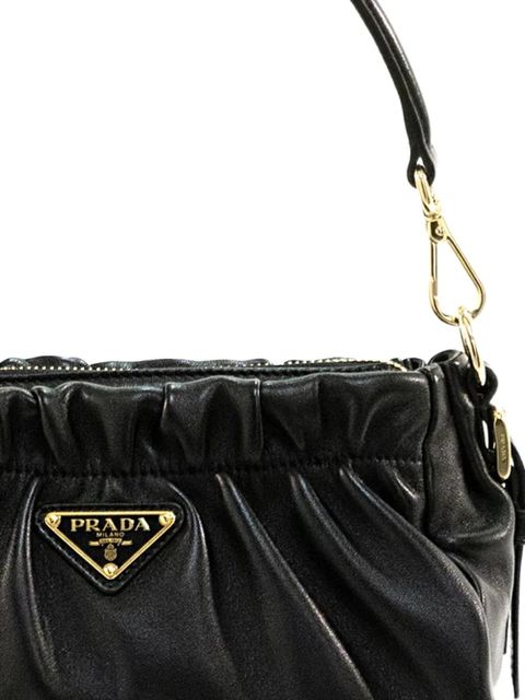 Prada ruched shoulder bag - Black