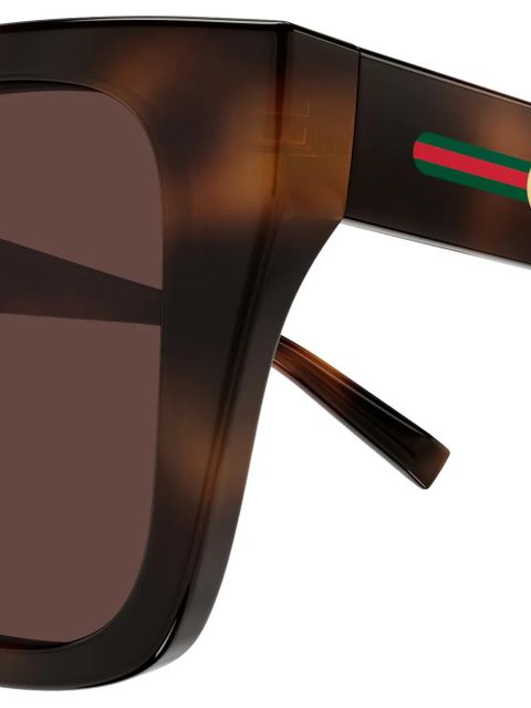 Gucci Eyewear geometric-frame logo sunglasses - Brown
