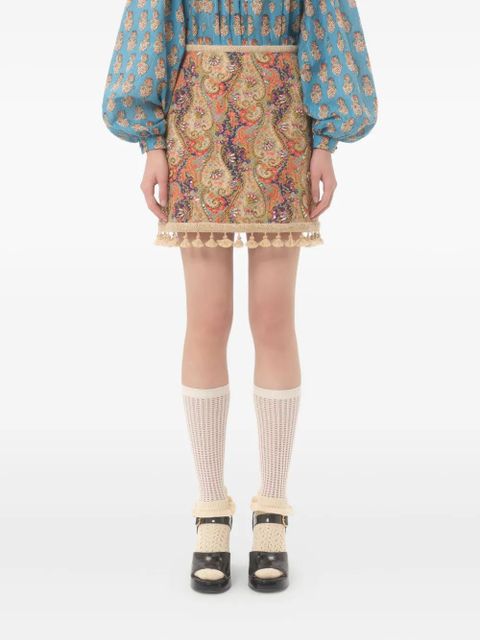 Valentino Garavani Voyage Imaginaire-print embroidered skirt - Neutrals - zdjęcie produktu nr 2