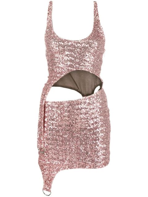 AMBUSH cut-out asymmetric sequin minidress - Pink - zdjęcie produktu nr 1
