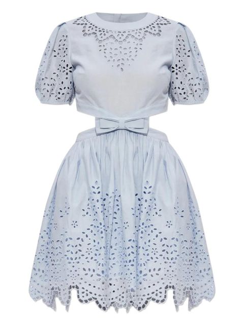 Self-Portrait linen-cotton dress - Blue - zdjęcie produktu nr 1