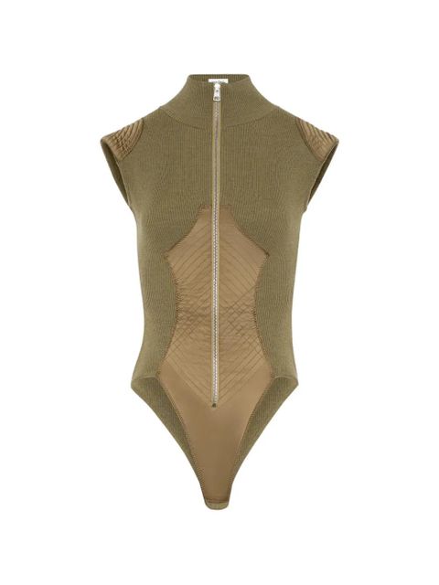 Jean Paul Gaultier ribbed zipped bodysuit - Green - zdjęcie produktu nr 1