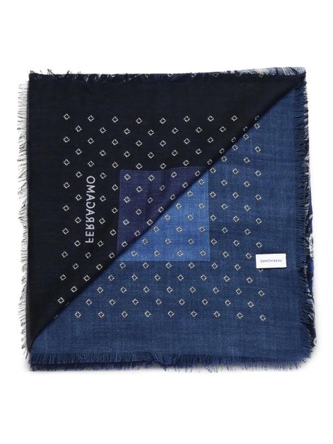 Ferragamo geometric-print scarf - Blue - zdjęcie produktu nr 1