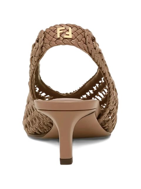FENDI 46mm woven-effect slingback pumps - Neutrals - zdjęcie produktu nr 2