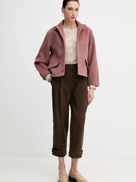 Pedro del Hierro spodnie damskie kolor brązowy fason chinos high waist 7602505 - zdjęcie produktu nr 2