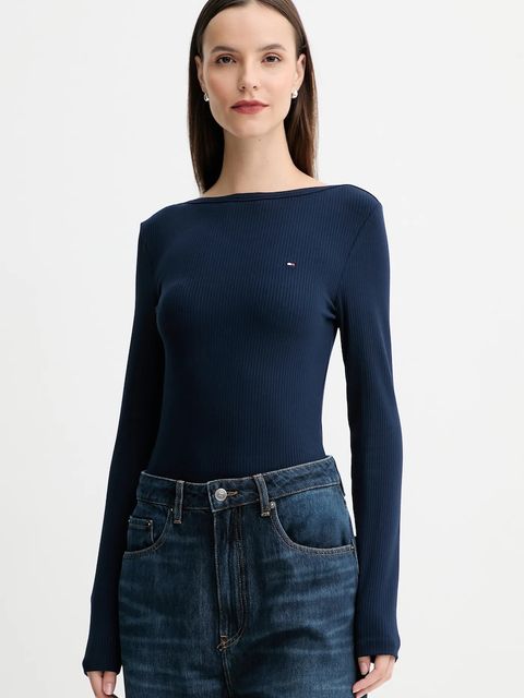 Tommy Hilfiger longsleeve kolor granatowy WW0WW47309 - zdjęcie produktu nr 1