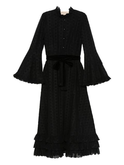 Valentino Garavani ruffled bell-sleeve dress - Black - zdjęcie produktu nr 1