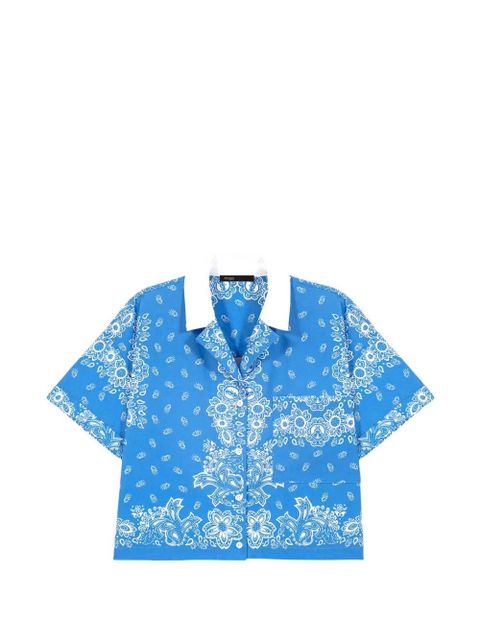 Maje bandana-print notched-collar shirt - Blue - zdjęcie produktu nr 2