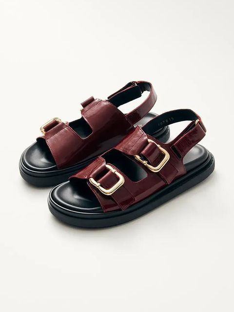 Alohas sandały skórzane Harper damskie kolor bordowy na platformie S100731-01