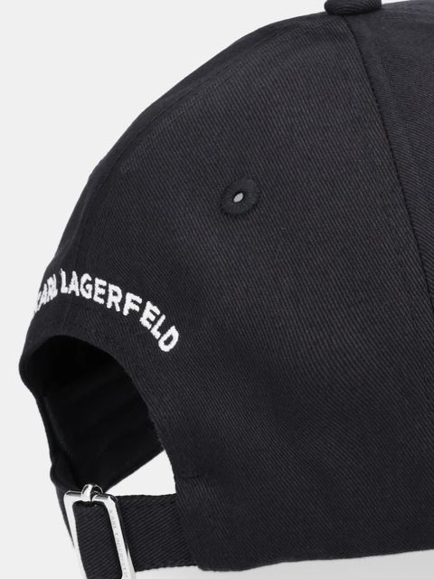 Karl Lagerfeld czapka z daszkiem bawełniana IKON kolor czarny B1W33018