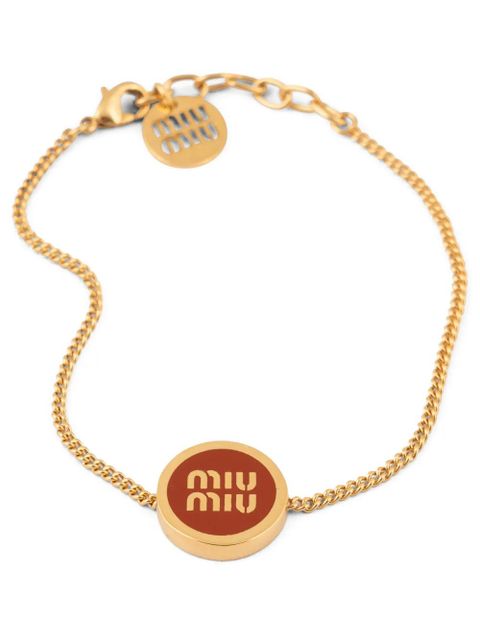 Miu Miu logo-plaque bracelet - Gold - zdjęcie produktu nr 2