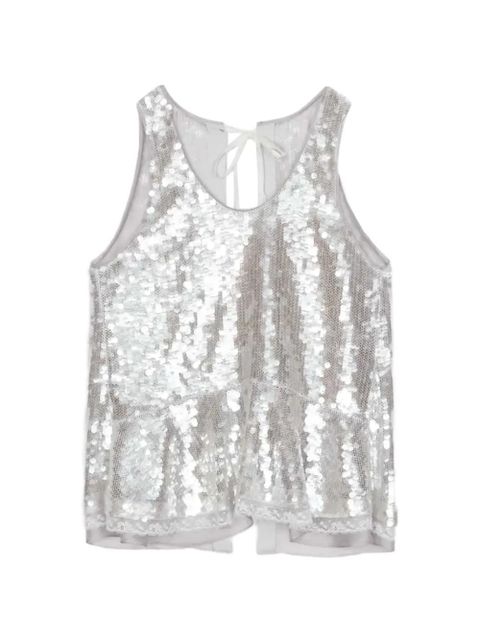 3.1 Phillip Lim sequined ribbon top - Silver - zdjęcie produktu nr 1