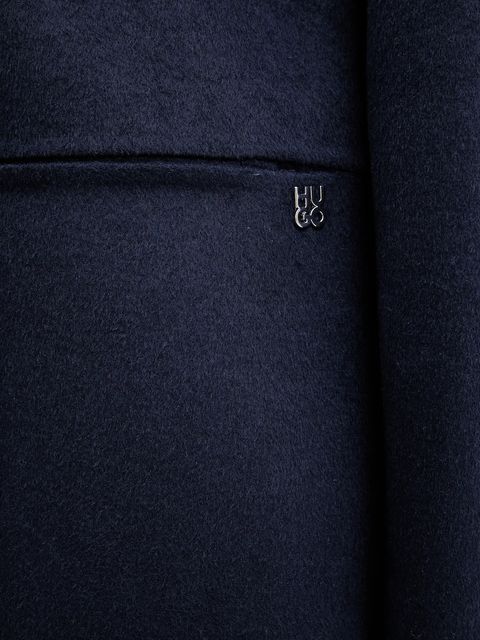 HUGO płaszcz z domieszką wełny kolor granatowy 50542299