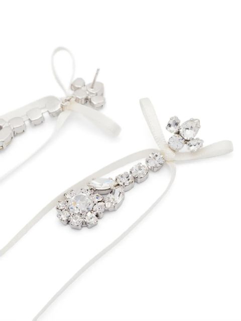 Simone Rocha Bow Ribbon drop earrings - White