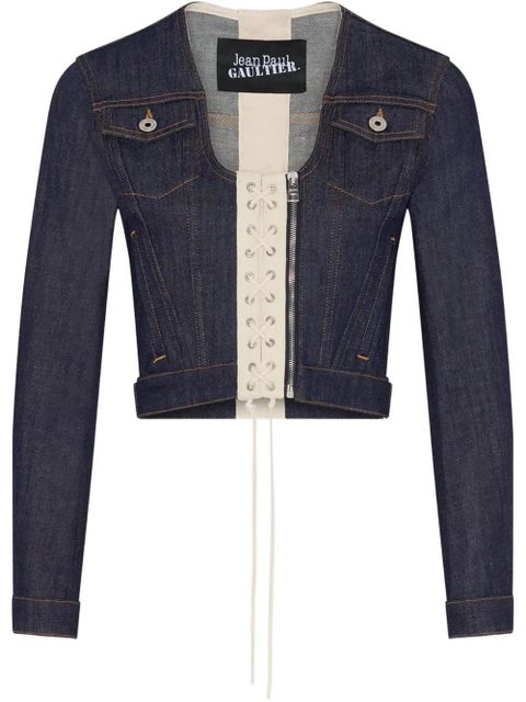 Jean Paul Gaultier cropped denim jacket - Blue - zdjęcie produktu nr 1
