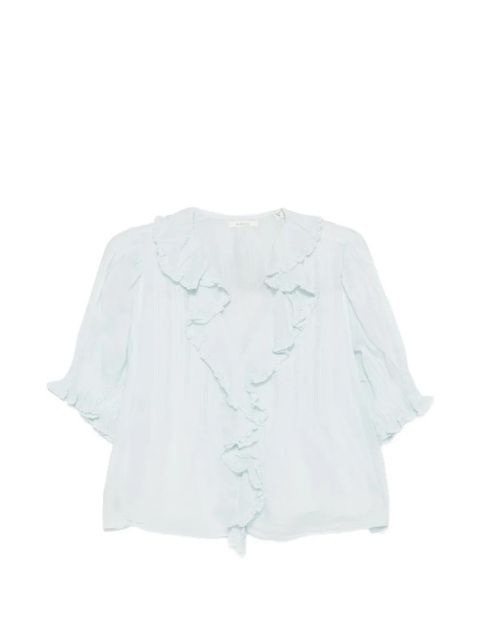 DÔEN Henri ruffled blouse - Blue - zdjęcie produktu nr 1