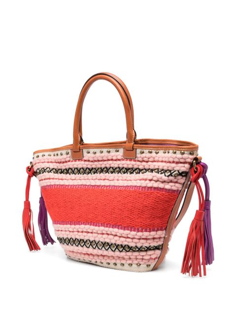 PUCCI embroidered logo striped tote bag