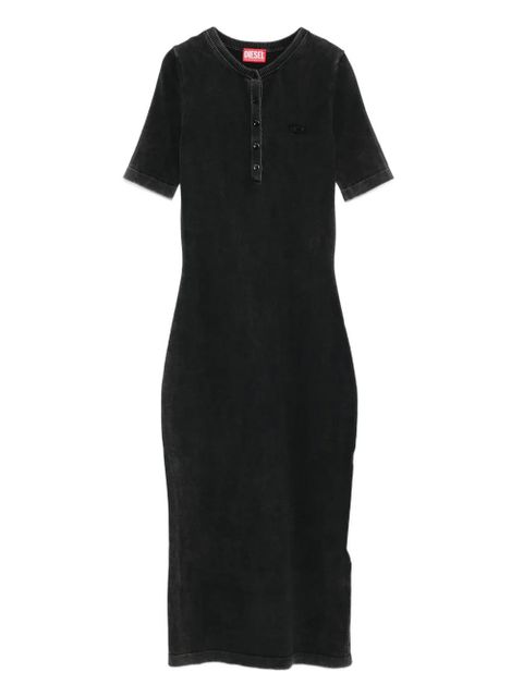 Diesel button-fastening short-sleeve dress - Black - zdjęcie produktu nr 1