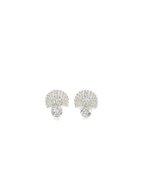 Magda Butrym fan-shaped crystal-embellished earrings - Silver - zdjęcie produktu nr 2