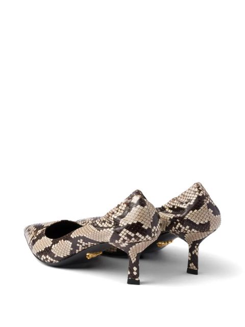 Prada printed Ayers leather pumps - Neutrals