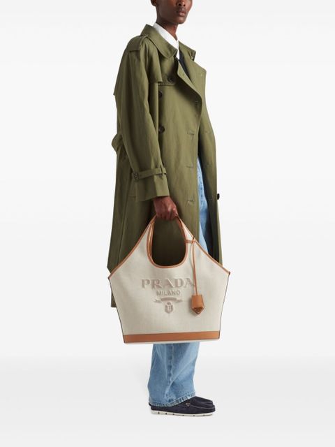 Prada double-breasted belted trench coat - Green