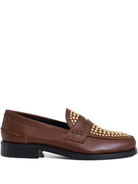 Essentiel Antwerp Istud embellished penny loafers - Brown - zdjęcie produktu nr 1