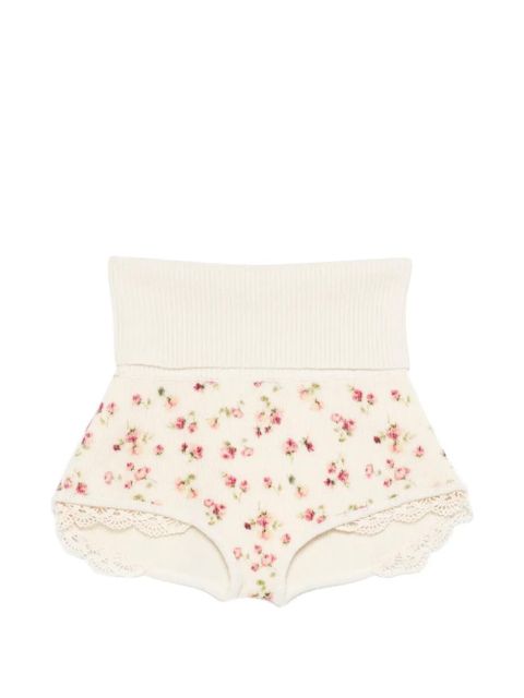 Magda Butrym floral-print lace shorts - Neutrals - zdjęcie produktu nr 1