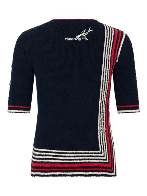 Rabanne striped knitted top - Neutrals